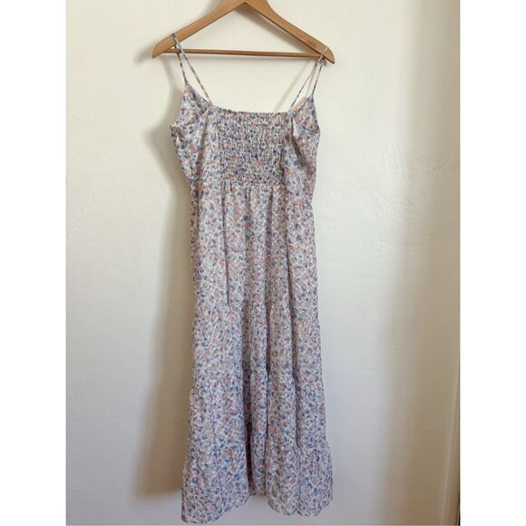 Nanette Lepore Strappy Tiered Watercolor Midi Dress size - Picture 8 of 9